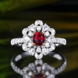 14k Gold 1.28 Ctw Natural Ruby & Diamond Ring