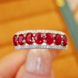 14k Gold 1.40 Ctw Natural Ruby & Diamond Ring