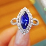 14k Gold 1.93 Ctw Natural Sapphire & Diamond Ring