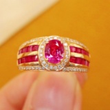 14k Gold 2.06 Ctw Natural Ruby & Diamond Ring