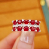 14k Gold 2.12 Ctw Natural Ruby & Diamond Ring