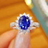 14k Gold 2.60 Ctw Natural Sapphire & Diamond Ring