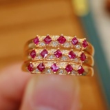 14k Gold 0.57 Ctw Natural Ruby & Diamond Ring