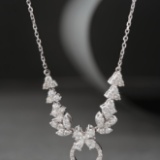 14k Gold 0.98 Ctw Natural H Diamond Necklace