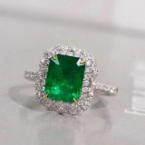 14k Gold 2.17 Ctw Natural Emerald & Diamond Ring