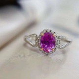 14k Gold 1.30 Ctw Natural Sapphire & Diamond Ring
