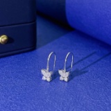 14k Gold 0.53 Ctw Natural H Diamond & Butterfly Earrings