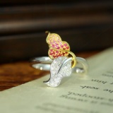 14k Gold 0.25 Ctw Natural Ruby & Diamond Ring