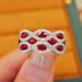 14k Gold 1.64 Ctw Natural Ruby & Diamond Ring