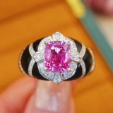 14k Gold 1.90 Ctw Natural Sapphire & Diamond Ring