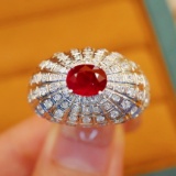 14k Gold 1.82 Ctw Natural Ruby & Diamond Ring