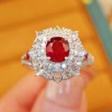 14k Gold 2.02 Ctw Natural Ruby & Diamond Ring