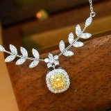 14k Gold 0.50 Ct Natural Color Diamond Necklace