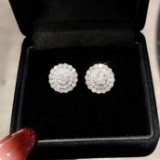 14k Gold 0.94 Ct Natural H Diamond Earrings