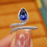 14k Gold 1.46 Ctw Natural Sapphire & Diamond Ring