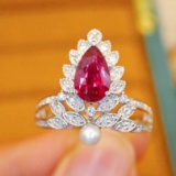 14k Gold 1.34 Ctw Natural Ruby & Diamond Ring