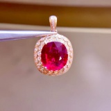 14k Gold 6.25 Ct Natural Tourmaline & Diamond Pendant