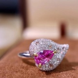 14k Gold 2.08 Ctw Natural Padparadscha Sapphire & Diamond Ring