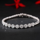 14k Gold 5.32 Ct Natural H Diamond Bracelet
