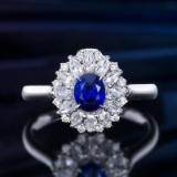 14k Gold 1.16 Ctw Natural Sapphire & Diamond Ring/pendant