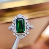 14k Gold 3.39 Ct Natural Tourmaline & Diamond Ring