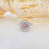 14k Gold 1.13 Ctw Natural Pink Diamond & Diamond Ring