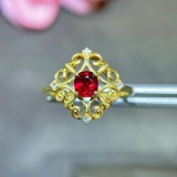 14k Gold 0.50 Ctw Natural Ruby & Diamond Ring