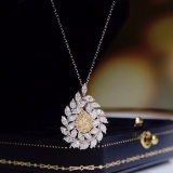 14k Gold 1.4 Ct Natural Color Diamond Necklace
