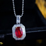 14k Gold 1.32 Ctw Natural Ruby & Diamond Pendant