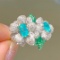 14k Gold 1.00 Ct Natural Paraiba Tourmaline & Diamond & Toi Et Moi Ring