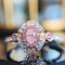 14k Gold 0.53 Ctw Natural Pink Diamond & Diamond & Cocktail Ring