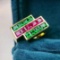14k Gold 2.65 Ctw Natural Ruby & Tsavorite Ring