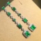 14k Gold 2.25 Ct Natural Emerald & Diamond Earrings