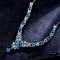 14k Gold 17.17 Ctw Natural Apatite & Sapphire Necklace