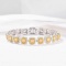 14k Gold 7.68 Ctw Natural Yellow Diamond & Diamond Bracelet