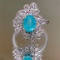 14k Gold 1.40 Ct Natural Paraiba Tourmaline & Diamond Ring