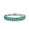 14k Gold 5.09 Ctw Vivid Green Natural Emerald & Diamond Bangle