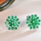 14k Gold 2.91 Ctw Natural Emerald & Diamond Earrings