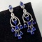 14k Gold 5.42 Ctw Natural Sapphire & Diamond Earrings