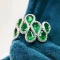 14k Gold 1.71 Ctw Vivid Green Natural Emerald & Diamond Ring