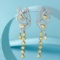 14k Gold 2.42 Ctw Natural Yellow Diamond & Diamond Earrings