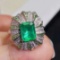 14k Gold 2.41 Ctw Natural Emerald & Diamond Ring
