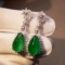 14k Gold 7.90 Ct Natural Emerald Earrings