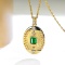 14k Gold 0.58 Ctw Natural Emerald & Diamond Pendant