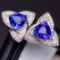 14k Gold 2.00 Ct Natural Tanzanite Earrings