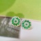 14k Gold 0.85 Ctw Natural Emerald & Diamond Earrings
