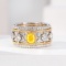 14k Gold 1.97 Ctw Natural Yellow Diamond & Diamond Ring