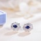 14k Gold 1.09 Ctw Natural Sapphire & Diamond Earrings