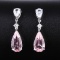 14k Gold 4.83 Ctw Natural Morganite & Diamond Earrings