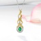 14k Gold 1.10 Ctw Natural Emerald & Diamond Necklace